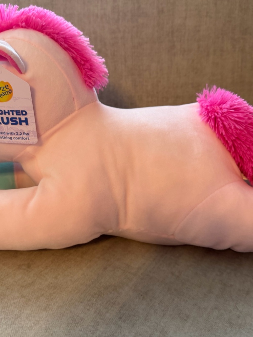Plush Pink Unicorn Stuffed Animal - Weighted Plush